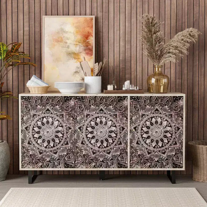 Credenza da Buffet - Legno di Mango, 4 Ripiani