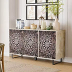 Credenza da Buffet - Legno di Mango, 4 Ripiani