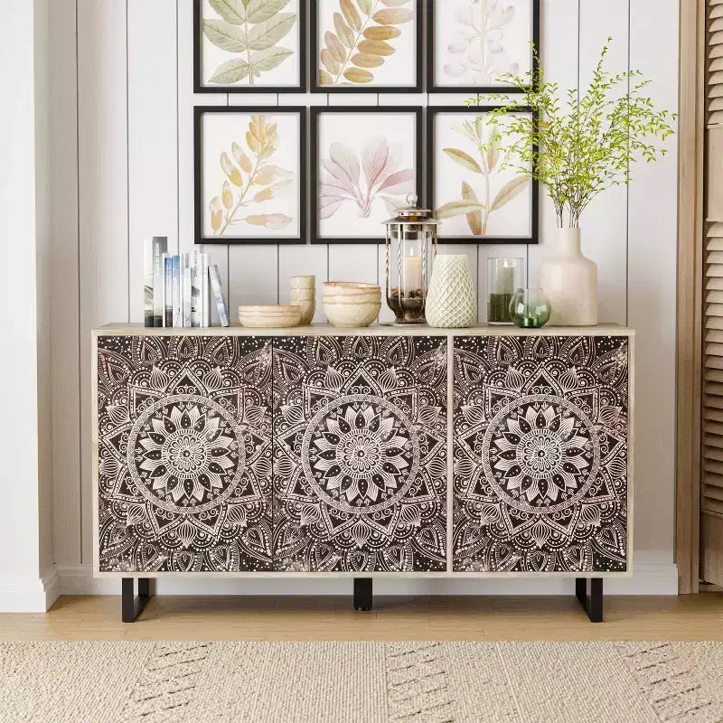 Credenza da Buffet - Legno di Mango, 4 Ripiani