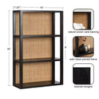Mensola a muro a 3 ripiani in rattan e legno da 30".