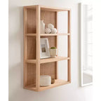 Mensola a muro a 3 ripiani in rattan e legno da 30".