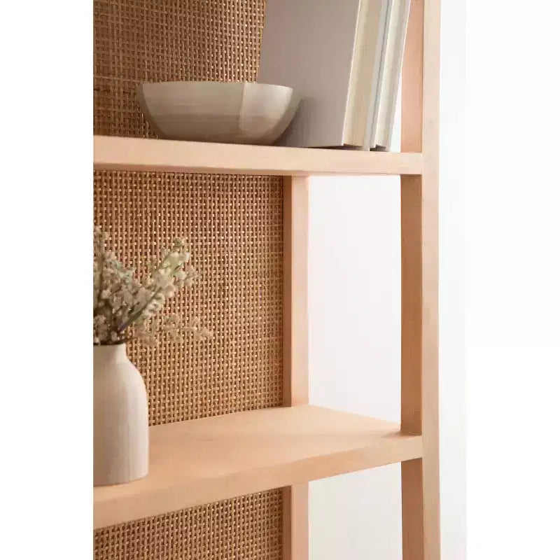 Mensola a muro a 3 ripiani in rattan e legno da 30".