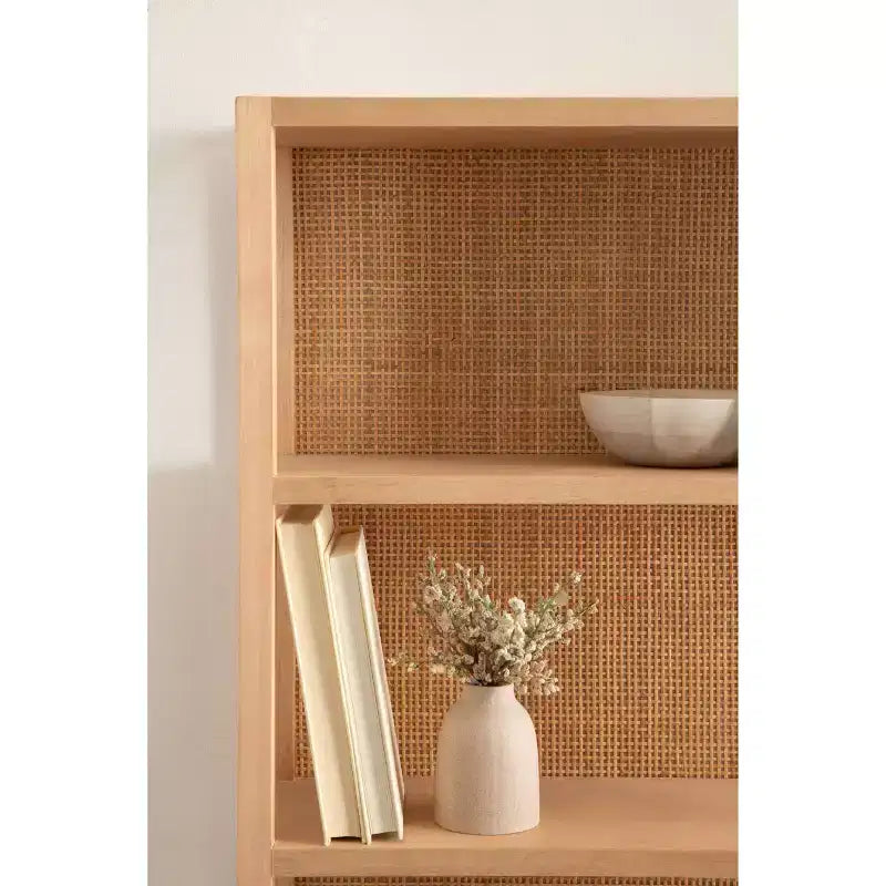 Mensola a muro a 3 ripiani in rattan e legno da 30".