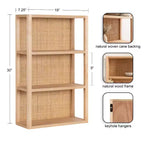 Mensola a muro a 3 ripiani in rattan e legno da 30".