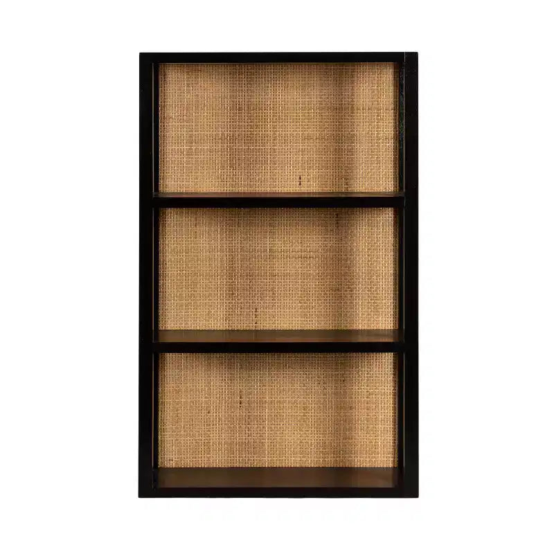 Mensola a muro a 3 ripiani in rattan e legno da 30".