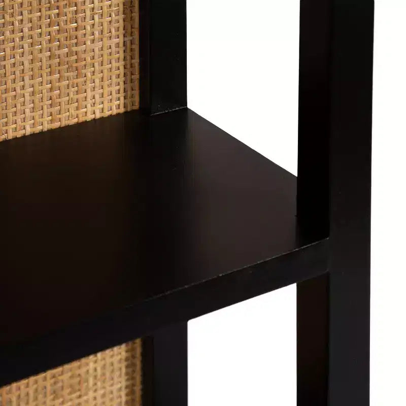 Mensola a muro a 3 ripiani in rattan e legno da 30".