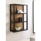 Mensola a muro a 3 ripiani in rattan e legno da 30".
