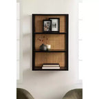 Mensola a muro a 3 ripiani in rattan e legno da 30".