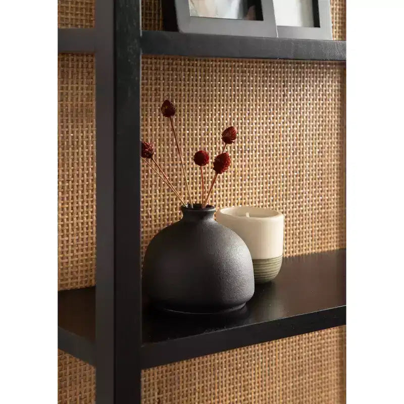 Mensola a muro a 3 ripiani in rattan e legno da 30".