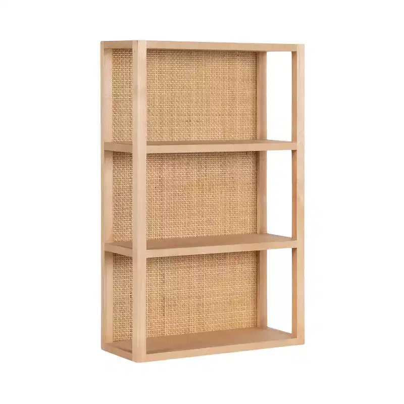Mensola a muro a 3 ripiani in rattan e legno da 30".
