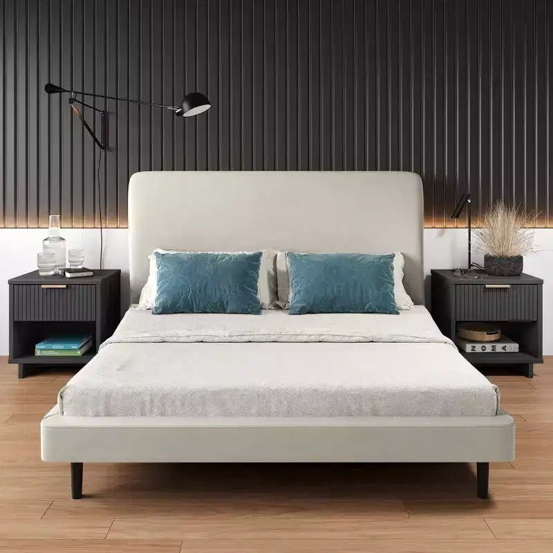 Set di 2 Comodini con Cassetto e Ripiano Aperto