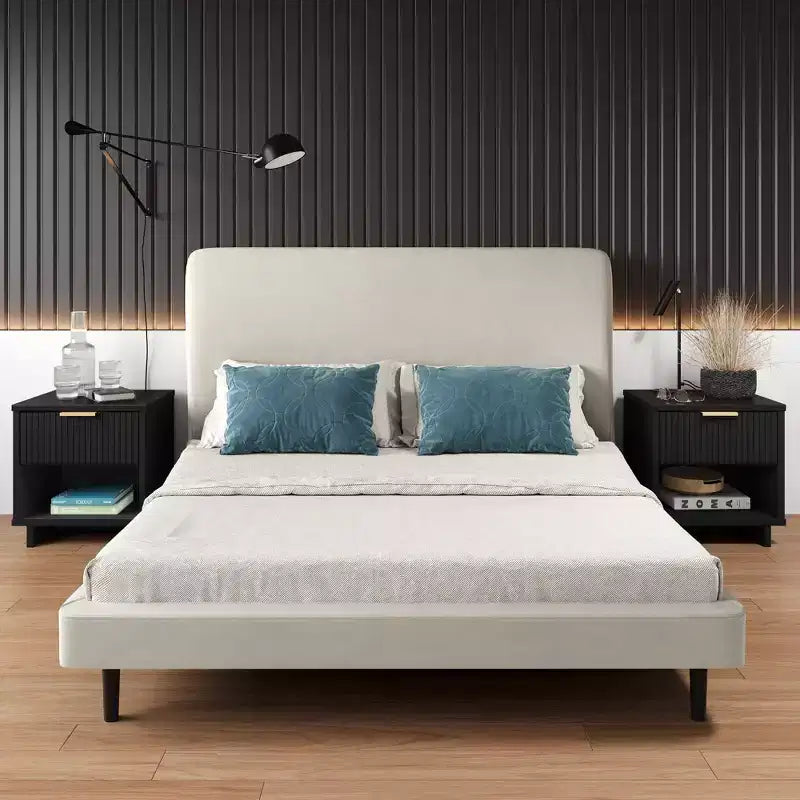 Set di 2 Comodini con Cassetto e Ripiano Aperto