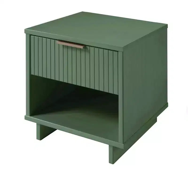 Set di 2 Comodini con Cassetto e Ripiano Aperto