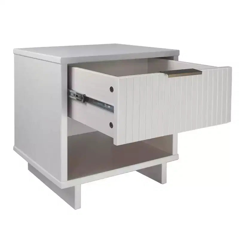 Set di 2 Comodini con Cassetto e Ripiano Aperto