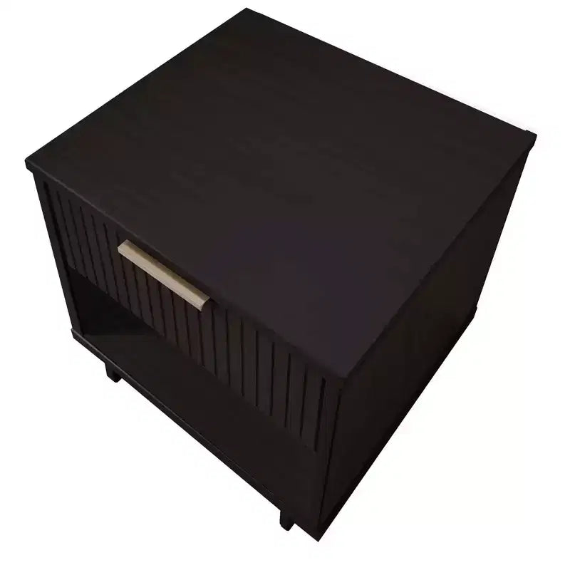 Set di 2 Comodini con Cassetto e Ripiano Aperto