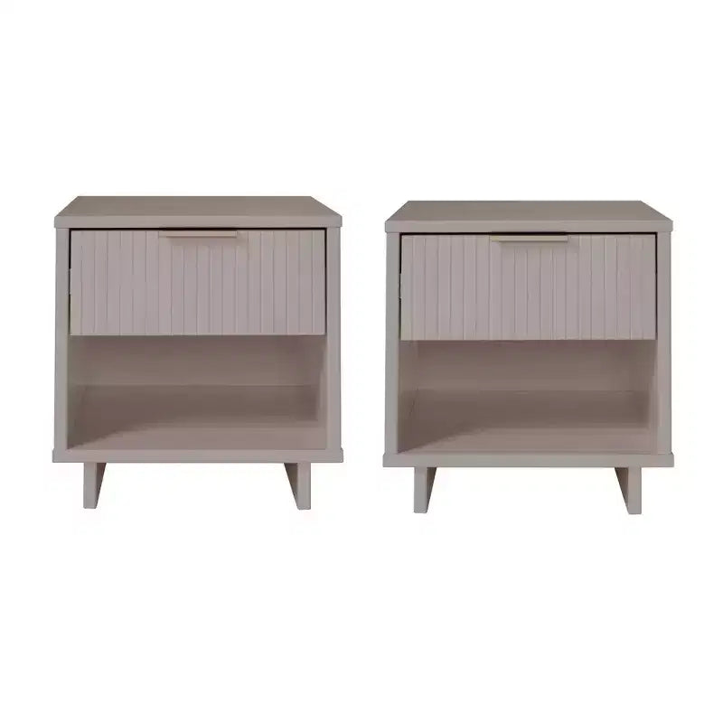 Set di 2 Comodini con Cassetto e Ripiano Aperto